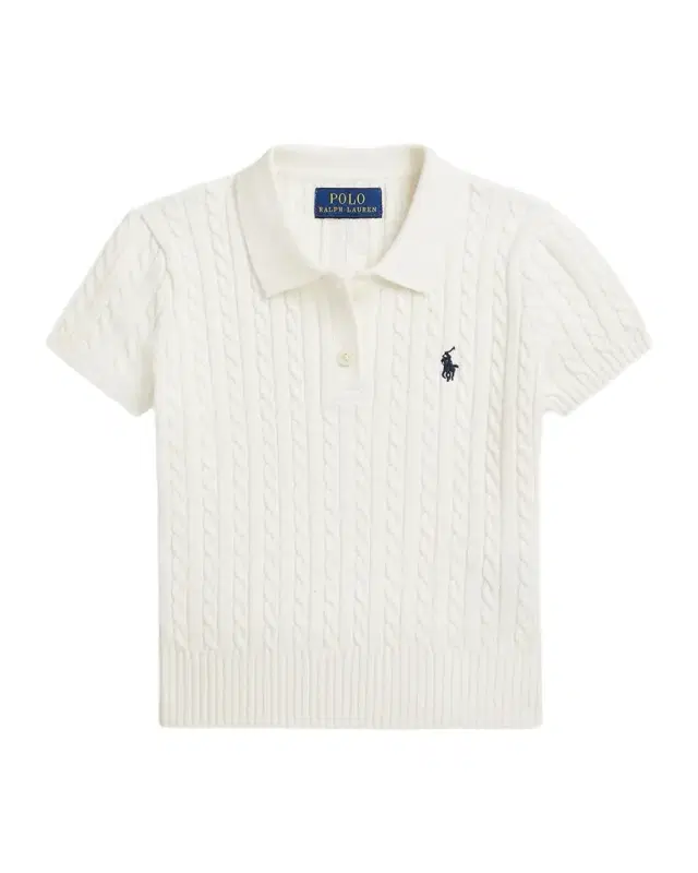 Polo Ralph Lauren Girl 's Mini-Cable Cotton Polo Sweater, Size 3-6X