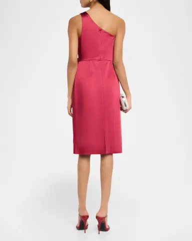 Aidan Mattox Sleeveless One-Shoulder Satin Dress | Thumbnail 3