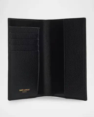 Saint Laurent Men's Tiny Cassandre YSL Passport Case in Grained Leather | Thumbnail 3 Saint Laurent Men's Tiny Cassandre YSL Passport Case in Grained Leather | Thumbnail 3