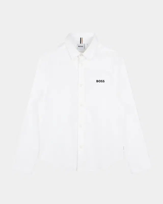 BOSS Boys Cotton Button-Down Shirt, 4T-8