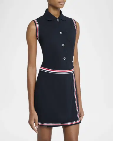 Thom Browne Cotton Pique Sleeveless Button-Down Top | Thumbnail 4
