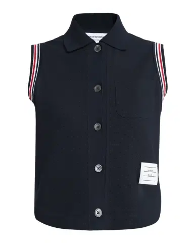 Thom Browne Cotton Pique Sleeveless Button-Down Top | Thumbnail 1