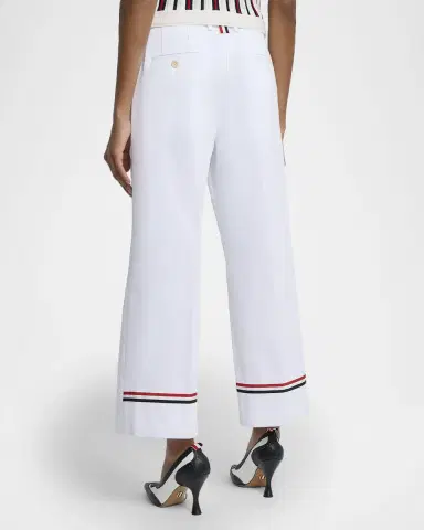 Thom Browne Striped-Trim Straight-Leg Ankle Trousers | Thumbnail 3 Thom Browne Striped-Trim Straight-Leg Ankle Trousers | Thumbnail 3