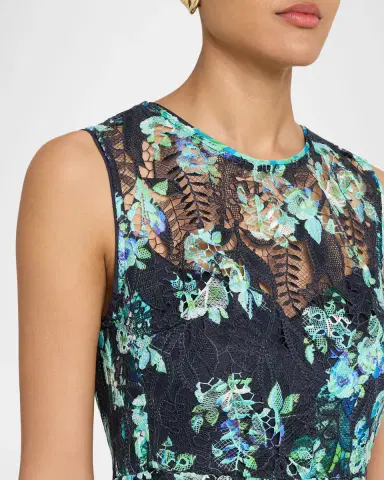 Ungaro Palmer Floral-Print Lace Midi Sheath Dress | Thumbnail 4 Ungaro Palmer Floral-Print Lace Midi Sheath Dress | Thumbnail 4