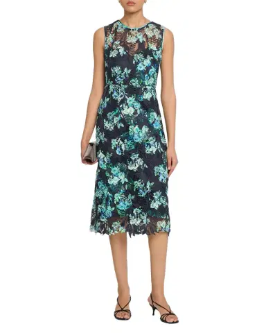 Ungaro Palmer Floral-Print Lace Midi Sheath Dress | Thumbnail 1 Ungaro Palmer Floral-Print Lace Midi Sheath Dress | Thumbnail 1