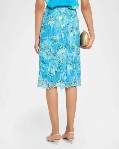 Ungaro Harlow Floral-Print Lace Midi Skirt | Thumbnail 3