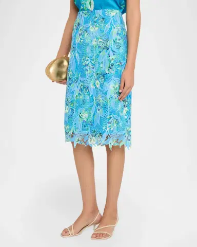 Ungaro Harlow Floral-Print Lace Midi Skirt | Thumbnail 4