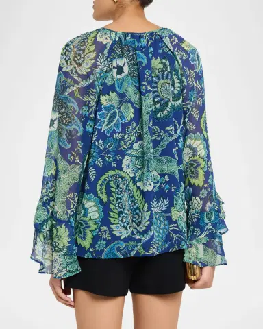 Ungaro Darby Paisley-Print Chiffon Blouse | Thumbnail 2