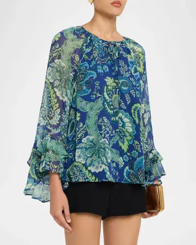 Ungaro Darby Paisley-Print Chiffon Blouse | Thumbnail 3