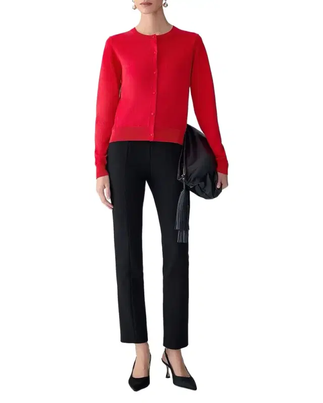 Silk-Cotton Crewneck Cardigan Silk-Cotton Crewneck Cardigan