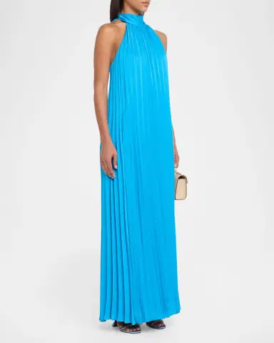 Ungaro Beverly Pleated Trapeze Halter Gown | Thumbnail 3