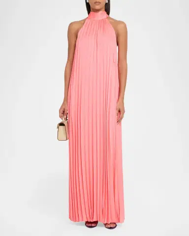 Ungaro Beverly Pleated Trapeze Halter Gown | Thumbnail 5