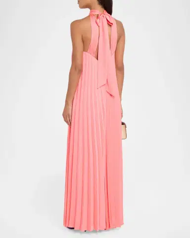 Ungaro Beverly Pleated Trapeze Halter Gown | Thumbnail 6