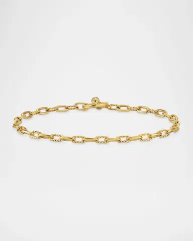 David Yurman Madison Chain Bracelet in 18K Gold with Diamonds, 3mm | Thumbnail 4