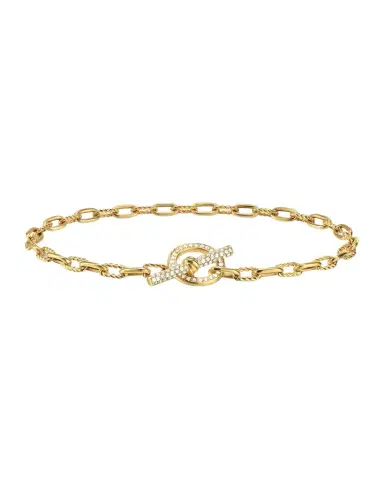 David Yurman Madison Chain Bracelet in 18K Gold with Diamonds, 3mm | Thumbnail 1