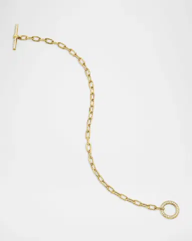 David Yurman Madison Chain Bracelet in 18K Gold with Diamonds, 3mm | Thumbnail 2