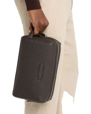 Brioni Men's Leather Toiletry Bag | Thumbnail 1