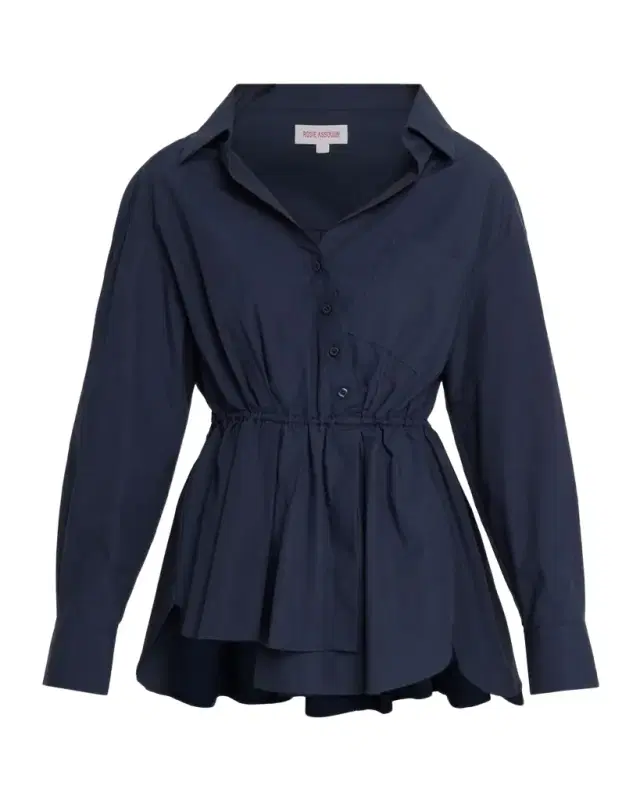Falling Off-The-Shoulder Cotton Poplin Shirt
