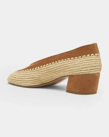 Gabriela Hearst Strength Raffia & Suede Block-Heel Pumps | Thumbnail 4 Gabriela Hearst Strength Raffia & Suede Block-Heel Pumps | Thumbnail 4