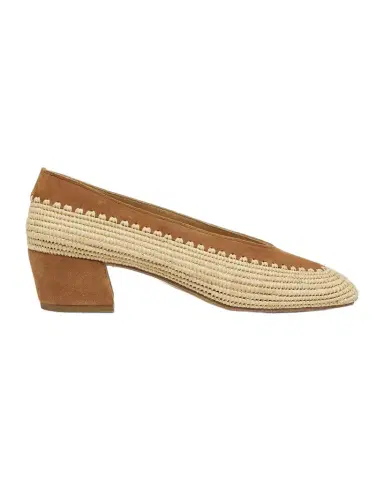 Gabriela Hearst Strength Raffia & Suede Block-Heel Pumps | Thumbnail 1 Gabriela Hearst Strength Raffia & Suede Block-Heel Pumps | Thumbnail 1