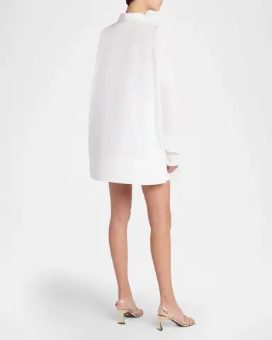 Stella McCartney Long-Sleeve Cotton Poplin Mini Shirtdress | Thumbnail 3