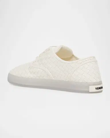 Bottega Veneta Men's Serena Intrecciato Leather Low-Top Sneakers | Thumbnail 4 Bottega Veneta Men's Serena Intrecciato Leather Low-Top Sneakers | Thumbnail 4