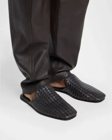 Bottega Veneta Men's Intrecciato Nappa Leather Slippers | Thumbnail 2 Bottega Veneta Men's Intrecciato Nappa Leather Slippers | Thumbnail 2