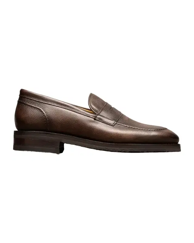 Men 's Roman Grained Leather Penny Loafers