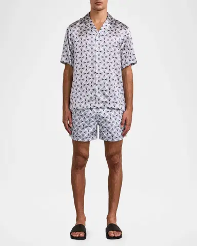 Frescobol Carioca Men's Roberto Silk Short-Sleeve Shirt | Thumbnail 2 Frescobol Carioca Men's Roberto Silk Short-Sleeve Shirt | Thumbnail 2