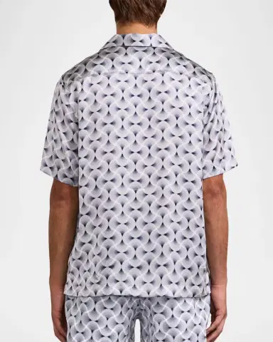 Frescobol Carioca Men's Roberto Silk Short-Sleeve Shirt | Thumbnail 3 Frescobol Carioca Men's Roberto Silk Short-Sleeve Shirt | Thumbnail 3