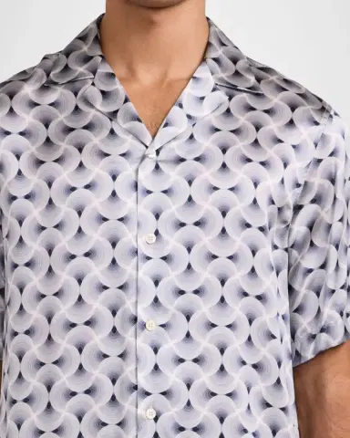 Frescobol Carioca Men's Roberto Silk Short-Sleeve Shirt | Thumbnail 4 Frescobol Carioca Men's Roberto Silk Short-Sleeve Shirt | Thumbnail 4