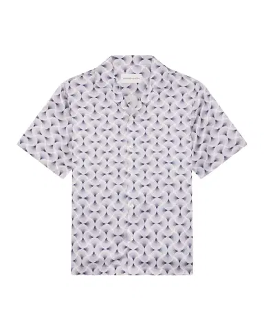 Frescobol Carioca Men's Roberto Silk Short-Sleeve Shirt | Thumbnail 1 Frescobol Carioca Men's Roberto Silk Short-Sleeve Shirt | Thumbnail 1