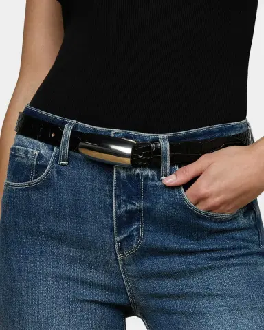 L'Agence x Streets Ahead Marlowe Embossed Leather Belt | Thumbnail 2