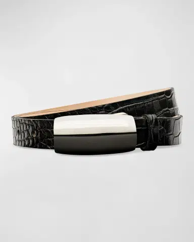 L'Agence x Streets Ahead Marlowe Embossed Leather Belt | Thumbnail 3