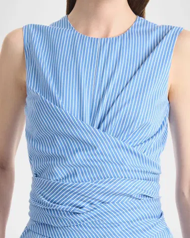 Altuzarra Penny Striped Crossover Draped Midi Dress | Thumbnail 5