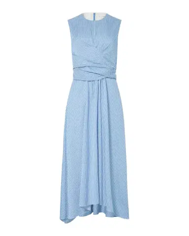 Altuzarra Penny Striped Crossover Draped Midi Dress | Thumbnail 1