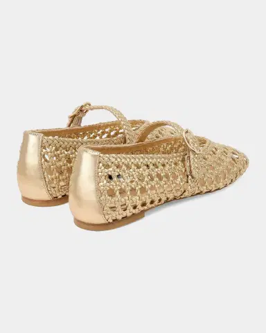 Stuart Weitzman Prim Woven Metallic Leather Mary Jane Ballerina Flats | Thumbnail 2 Stuart Weitzman Prim Woven Metallic Leather Mary Jane Ballerina Flats | Thumbnail 2