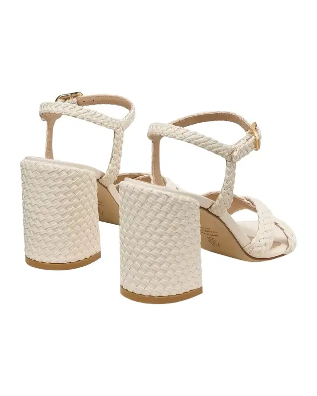 Stuart Weitzman 85mm Alyssa Woven Leather Ankle-Strap Sandals