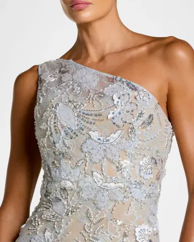 Mac Duggal One-Shoulder Neckline Trumpet Gown | Thumbnail 2