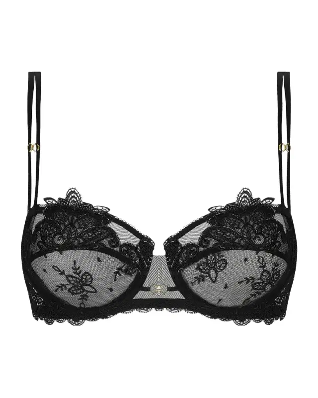 Diva Glamour Lace-Trim Tulle Demi Bra