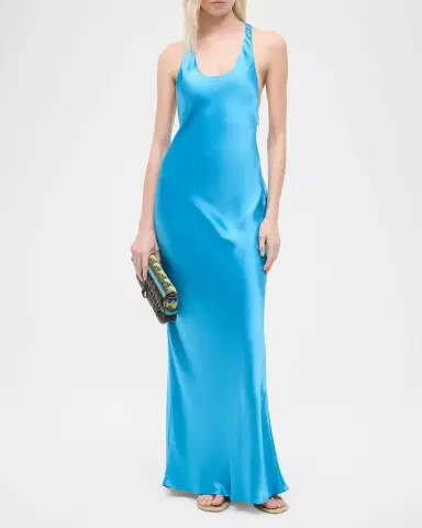 Staud Juanita Satin Racerback Dress | Thumbnail 2 Staud Juanita Satin Racerback Dress | Thumbnail 2