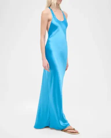 Staud Juanita Satin Racerback Dress | Thumbnail 6 Staud Juanita Satin Racerback Dress | Thumbnail 6