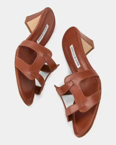 Manolo Blahnik 50mm Grellanu Leather Mule Sandals | Thumbnail 5