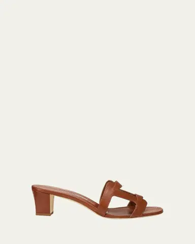 Manolo Blahnik 50mm Grellanu Leather Mule Sandals | Thumbnail 6