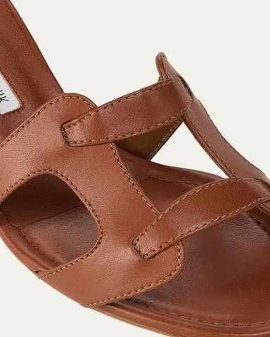 Manolo Blahnik 50mm Grellanu Leather Mule Sandals | Thumbnail 8