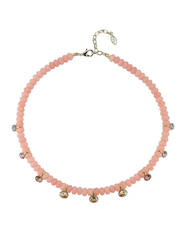 Amira Semiprecious Bead, Mother-Of-Pearl & Glass Crystal Necklace