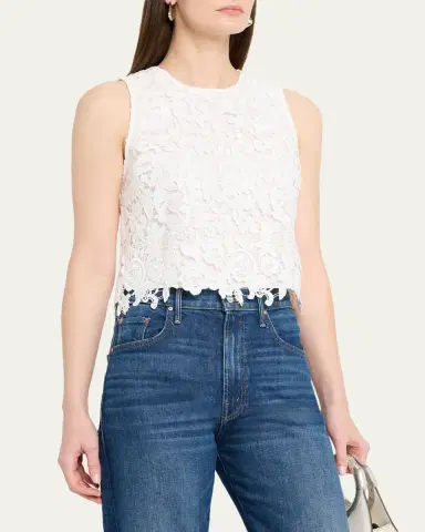 Alice + Olivia Amal Lace Tank Top | Thumbnail 4 Alice + Olivia Amal Lace Tank Top | Thumbnail 4
