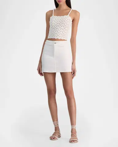 ALICE + OLIVIA Kari Braided Waistband Mini Skirt | Thumbnail 2 ALICE + OLIVIA Kari Braided Waistband Mini Skirt | Thumbnail 2