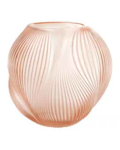 Lalique Alize 7" Crystal Vase with Coral Patina | Thumbnail 2 Lalique Alize 7" Crystal Vase with Coral Patina | Thumbnail 2
