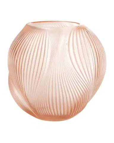 Lalique Alize 7" Crystal Vase with Coral Patina | Thumbnail 1 Lalique Alize 7" Crystal Vase with Coral Patina | Thumbnail 1